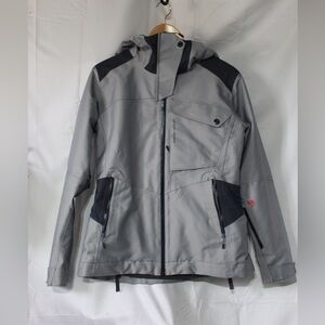 Mountain Hardwear Light Gray and Dark Gray Hooded ski snowboard Jacket